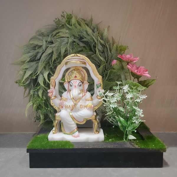 Ganesh With Chatri 7 Inches