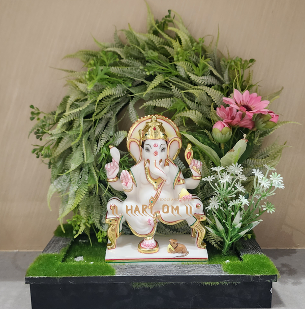 Ganesh On Sihasan 6 Inches